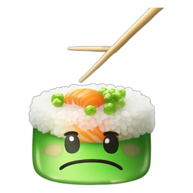 kawai leuchtent glitzer grün sushi sticker
