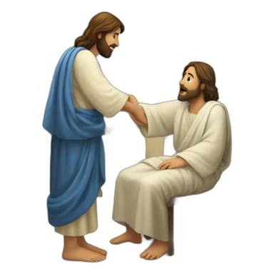 Jesus healing a leper in Galilee sticker