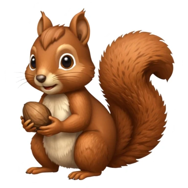Squirrel hold a big acorn sticker