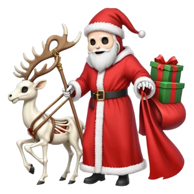 the Grim reaper dressed as Santa.... What gifts would be in his Sleigh.... What would his Sleigh likely look like.... Would the reindeer be skeletons, or ordinary reindeer sticker