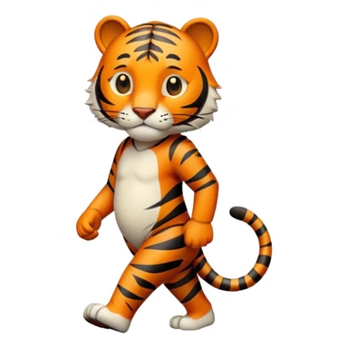 anthropomorphised tiger in leisure wear walking upright sticker