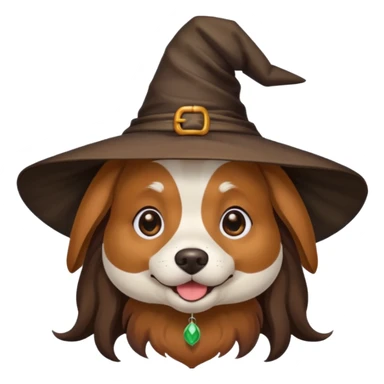 dog with witches hat sticker