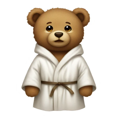 Teddy bear wearing a white robe  sticker