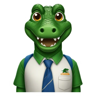 Gator wearing a school uniform  sticker