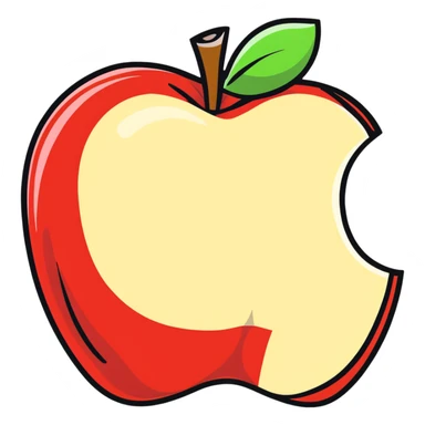 apple cut in half sticker
