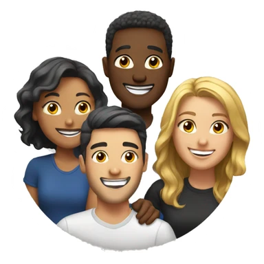 smiling selfie with friends sticker