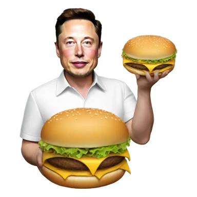 elon musk with cheeseburger sticker