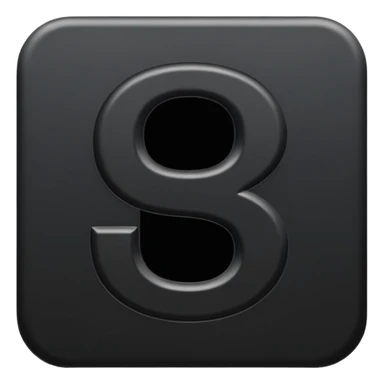 Minimal emoji, number 8 made of solid matte black metal, thick symmetrical form, subtle metal texture, deep shadows, no glow, no neon, flat emoji design, centered, transparent background sticker