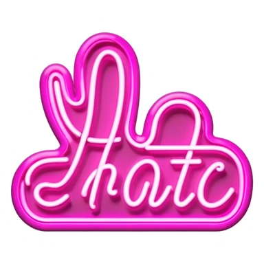 pink neon sign with the word hot sticker