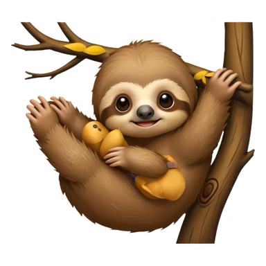 baby sloth on the tree sticker