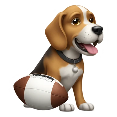 Dog with a football sticker