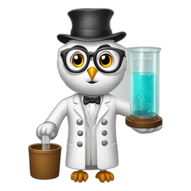 Owl-scientist-with-cylinder sticker