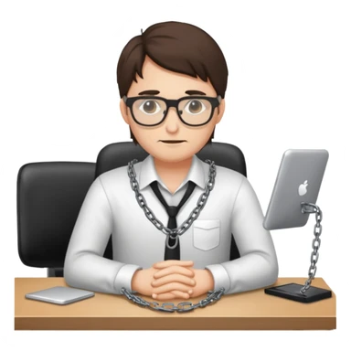 Developer chained to desk sticker