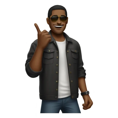 Cool guy with finger guns sticker