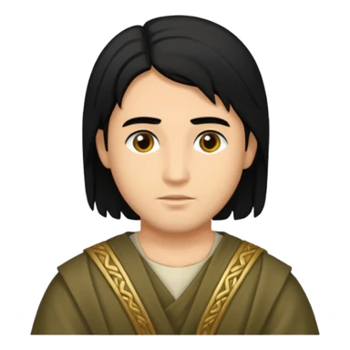 Judas the disciple with olive colour eyes and black hair sticker