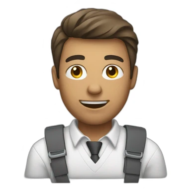 man passionately working on pc sticker