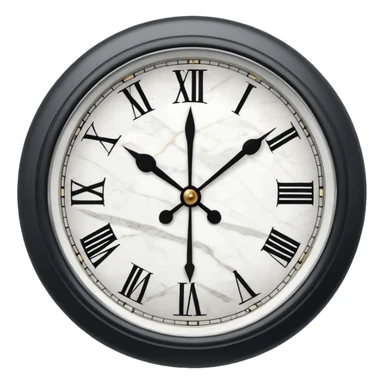 White marble effect Clock without outline sticker