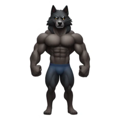 Bodybuilder black wolf pumping mancuernas sticker
