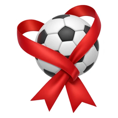 ribbon with small football particle floating sticker