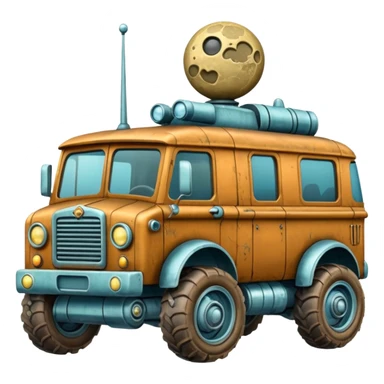  antique tall truck robotic twenty passenger Moon rover Scooby Doo sticker