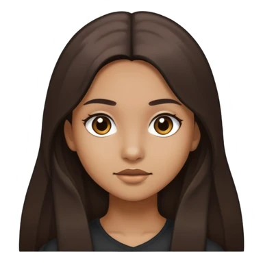 girl with light brown skin, dark eyes and dark straight long hair sticker