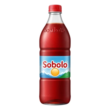 make a sobolo(ghanain drink) make it be in a bottle and the label should say sobolo and spell it like this and the drink dark red a plastic bottle sticker