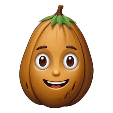 cute (dried) date fruit sticker. Drie dates have dark brown color are oblong, kind of crumpled like prunes. no stem. By cure i mean it may be cartoonified, may include face features. sticker