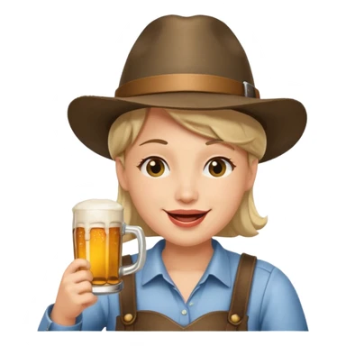 Erstelle smilie "zwinkerndes Gesicht" mit Bierkrug und Hut sticker