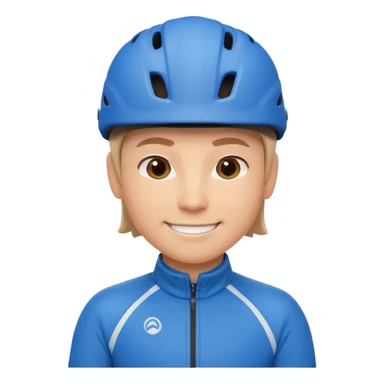 cute cycling coach portrait, head and shoulders only, helmet, sporty jacket, confident smile, 3D cartoon, mobile game icon style, clean background, no text, no watermark
 sticker