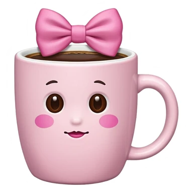 coffee with pink bow sticker
