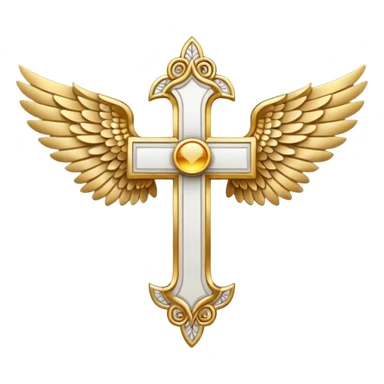 Symbol of cross with  wings on left and right  sticker