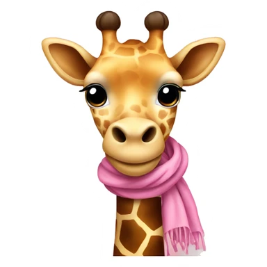 Cute giraffe with pink scarf sticker