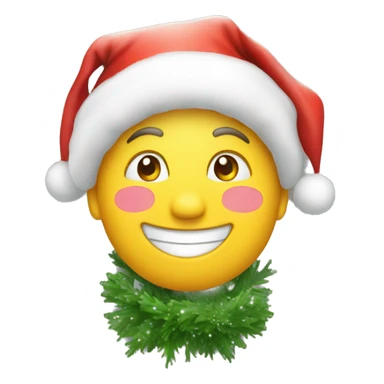 a happy face in christmas stile sticker