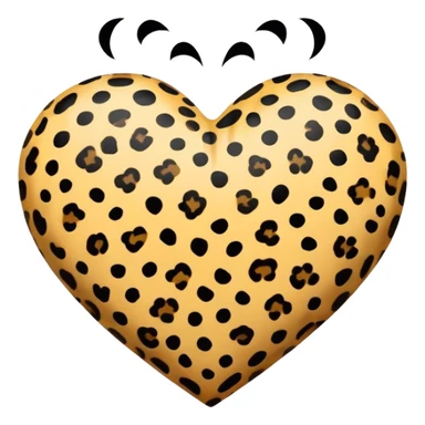 leopard heart sticker