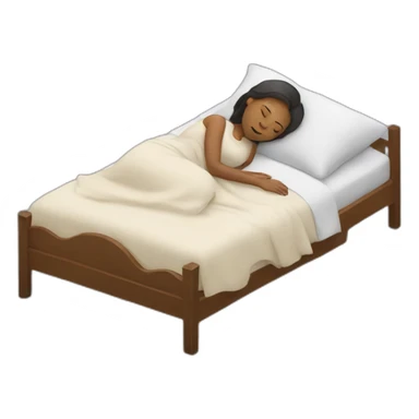 a woman sleeping in a bed sticker