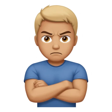 Angry face crossing arms sticker