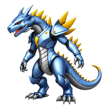  Cool Edgy Shiny Greymon-Vernid-Weregarurumon full body sticker