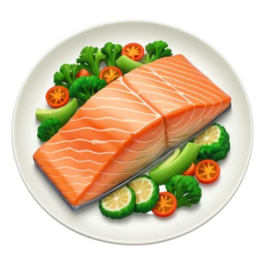 Steamed salmon with vegetable sauté sticker