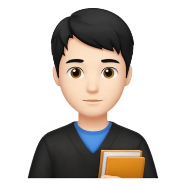 CHICO ESTUDIANTE CON CABELLO NEGRO sticker