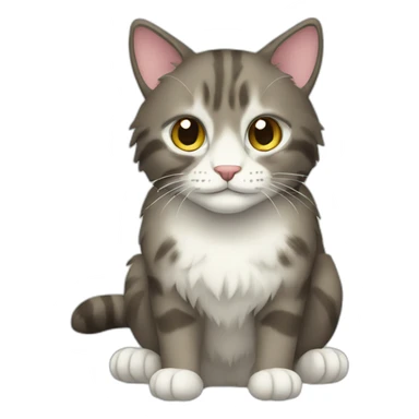 forest cat with white paws sticker