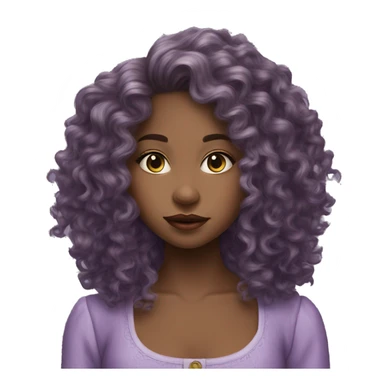 Three musketeers dark lilac women curly long hair sticker