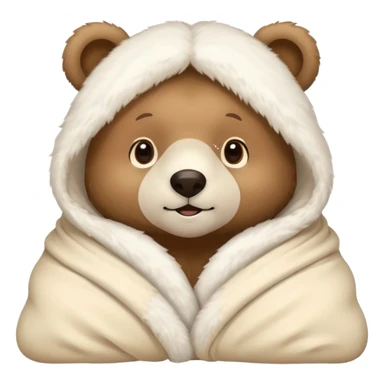 winter bear in a cream coloured blanked sticker