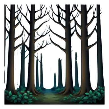 dark forest at night sticker