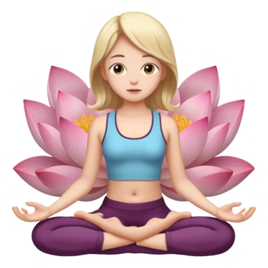 девочка сидит в позе лотоса и дышит sticker