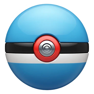 vibrant blue pokeball emoji with a black stripe and highlights sticker