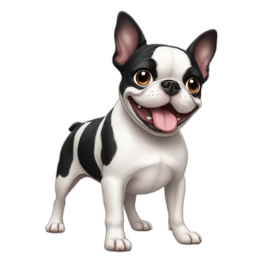 Fat och happy Boston Terrier sticker