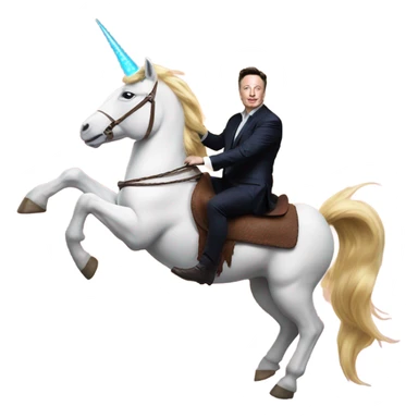 elon musk riding a farting unicorn sticker