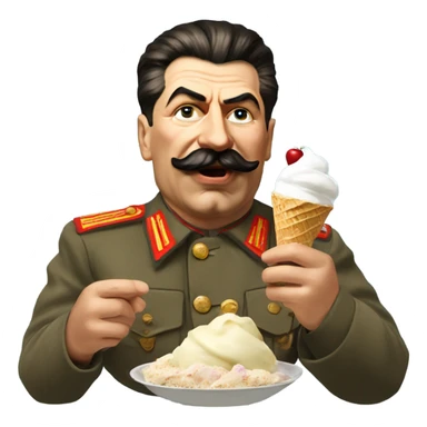 Joseph Stalin eating ice cream sticker