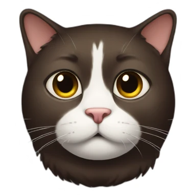 Dark-Brown-Fat-cat sticker