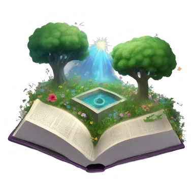 Holy Bible with a magical garden coming from it  sticker